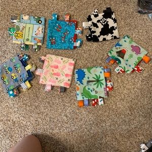 Handmade taggie blankets